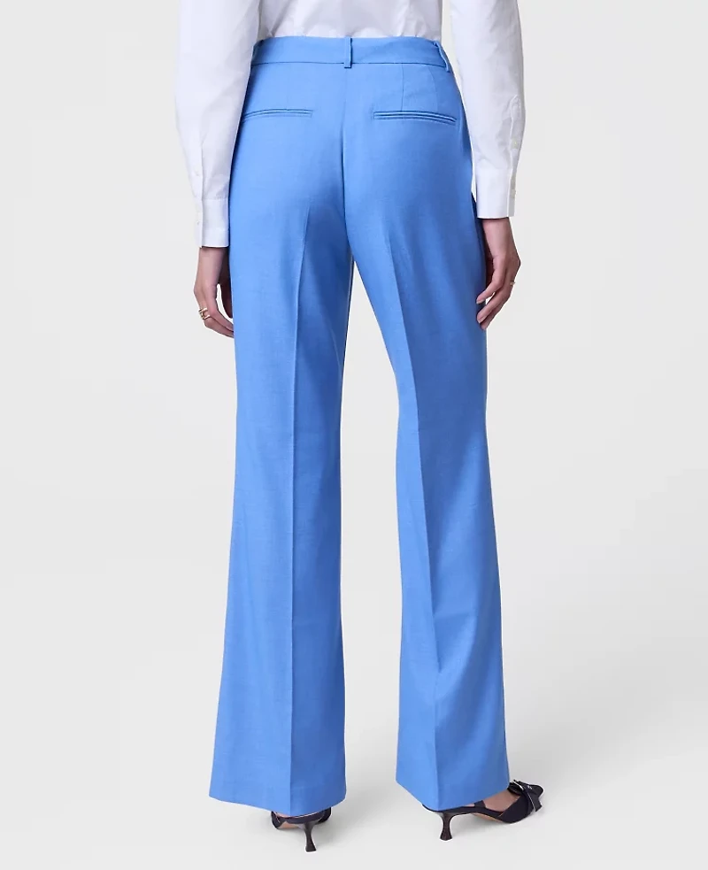 Ann Taylor The Flare Trouser — Curvy Fit Bluebird Melange Women's