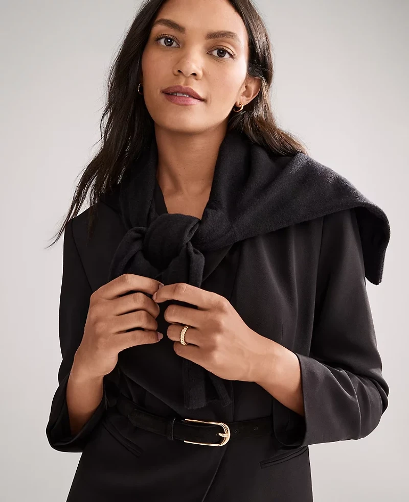 Ann Taylor The Petite Belted Blazer Fluid Crepe Women's