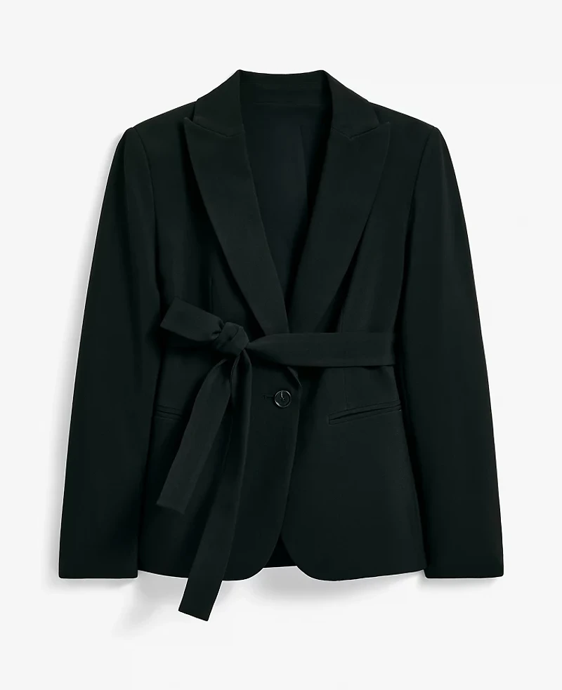 Ann Taylor The Petite Belted Blazer Fluid Crepe Women's
