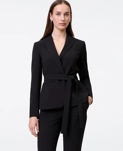 Ann Taylor The Petite Belted Blazer Fluid Crepe Women's