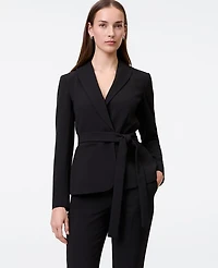 Ann Taylor The Petite Belted Blazer Fluid Crepe Women's