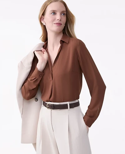 Ann Taylor Camp Shirt French Press Women's