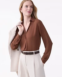 Ann Taylor Camp Shirt French Press Women's