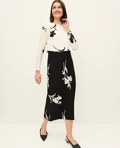 Ann Taylor Petite Mixed Floral Sheath Dress Winter White Women's