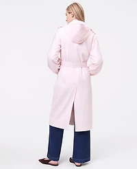 Ann Taylor Petite Weekend Collection Hooded Trench Coat Blush Haze Women's