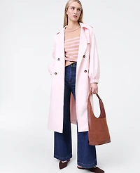 Ann Taylor Petite Weekend Collection Hooded Trench Coat Blush Haze Women's