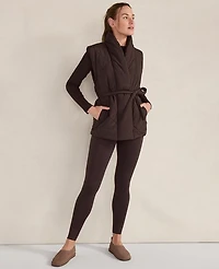 Ann Taylor Haven Well Within Quilted Puffer Belted Vest Dark Currant Women's