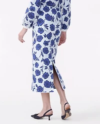 Ann Taylor Petite Floral Sweater Pencil Skirt Electric Periwinkle Women's