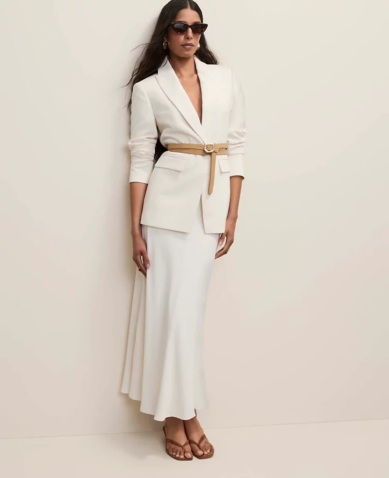 Ann Taylor Bias Flare Maxi Skirt Winter White Women's