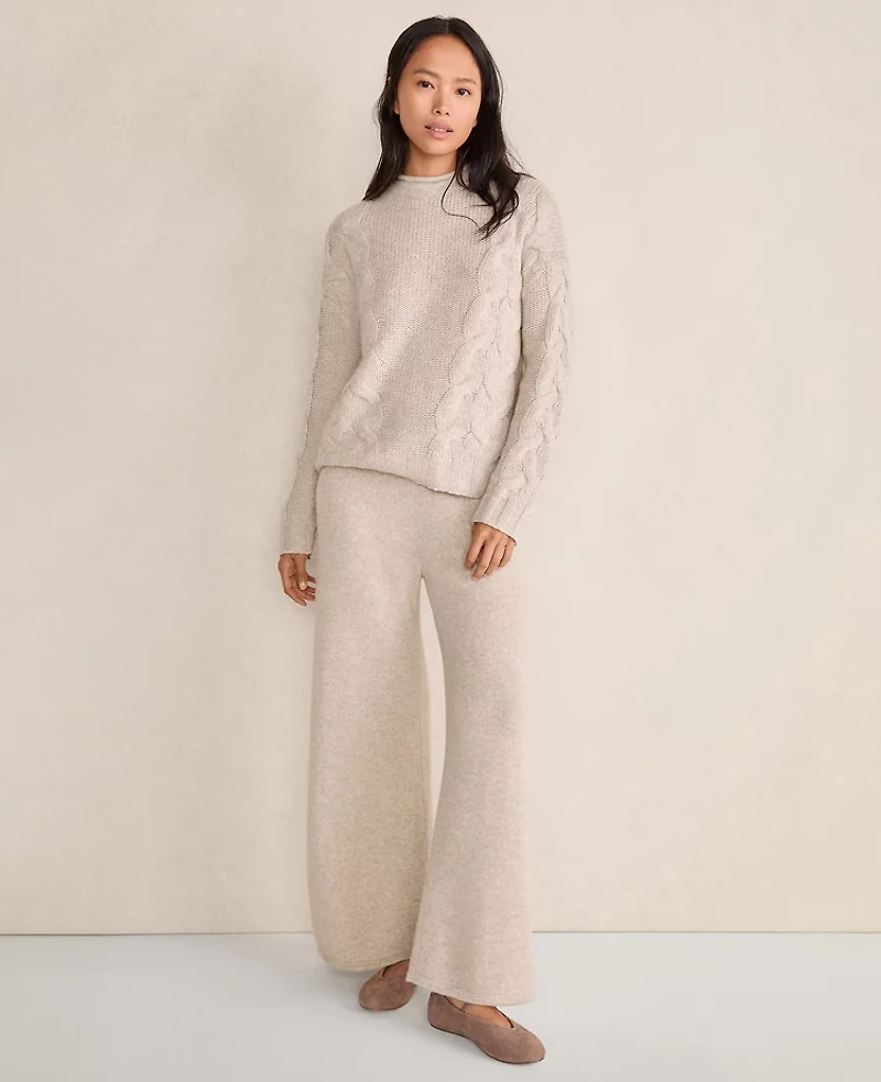 Ann Taylor Haven Well Within Cashmere Cable Roll Neck Sweater Women's