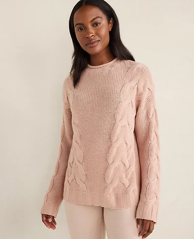 Ann Taylor Haven Well Within Cashmere Cable Roll Neck Sweater Women's