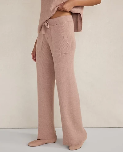Ann Taylor Haven Well Within Organic Cotton Cashmere Wide Leg Pants Desert Clay Heather Women's