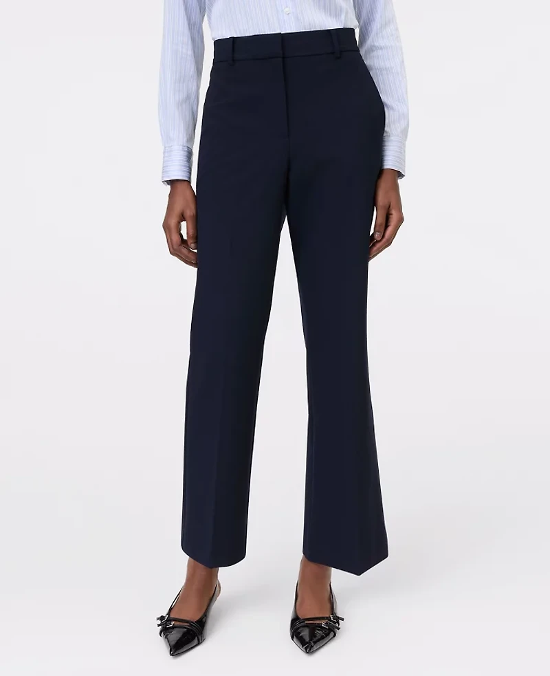 Ann Taylor The Petite Flare Ankle Pant in Seasonless Stretch Size 4 Deep Navy Sky Women's
