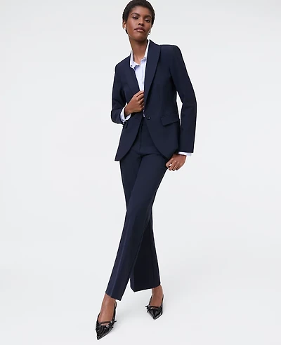 Ann Taylor The Petite Flare Ankle Pant in Seasonless Stretch Size 4 Deep Navy Sky Women's