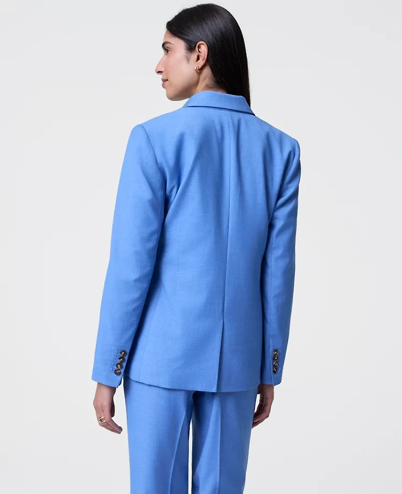 Ann Taylor The Petite One Button Blazer Bluebird Melange Women's