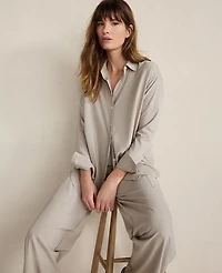 Ann Taylor Haven Well Within Drapey Modal Cargo Pants Blue Fog Women's