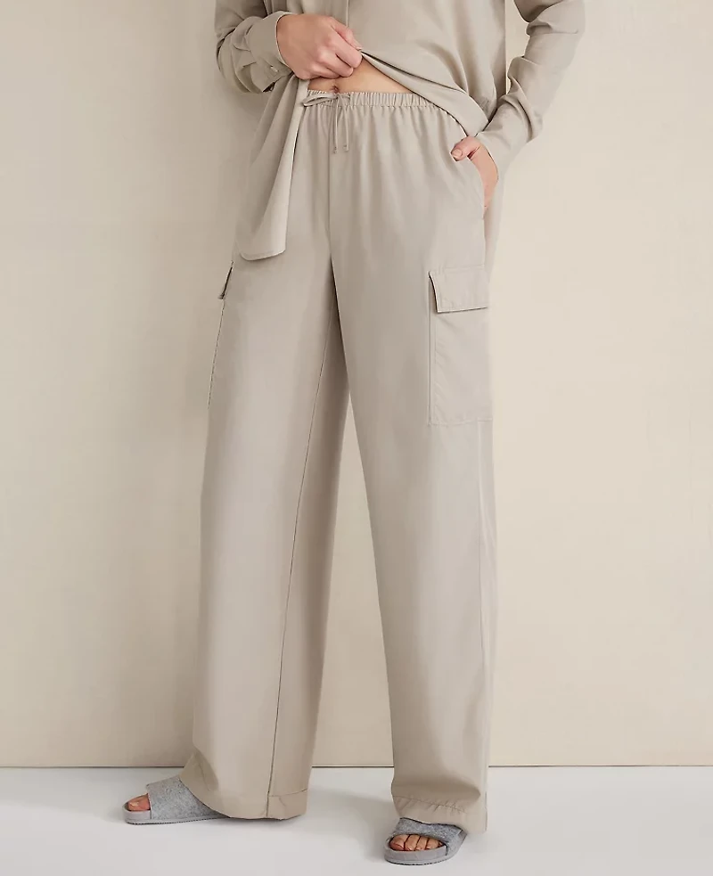 Ann Taylor Haven Well Within Drapey Modal Cargo Pants Blue Fog Women's