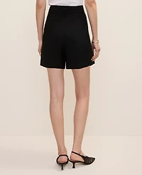 Ann Taylor Pleated Paperbag Short Size 6 Black Women's