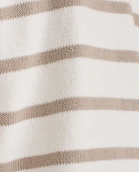 Ann Taylor Haven Well Within Organic Cotton Stripe Roll Neck Sweater Ivory Women's