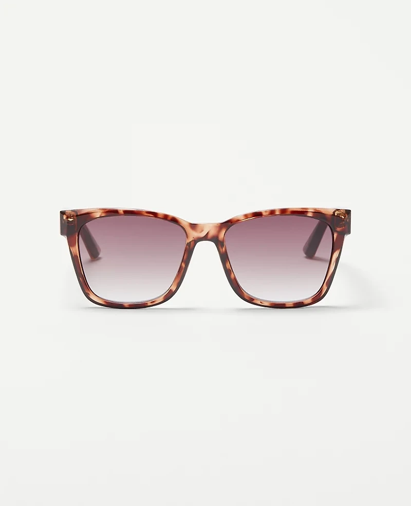 Ann Taylor Square Butterfly Sunglasses Brown Multi Women's