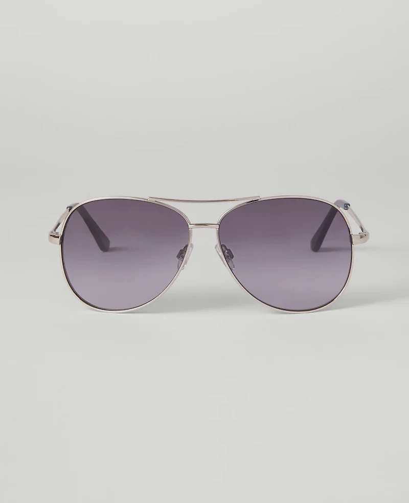 Ann Taylor Aviator Sunglasses Silvertone Women's