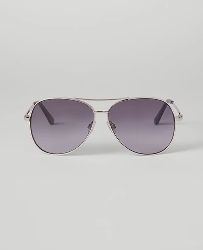 Ann Taylor Aviator Sunglasses Silvertone Women's
