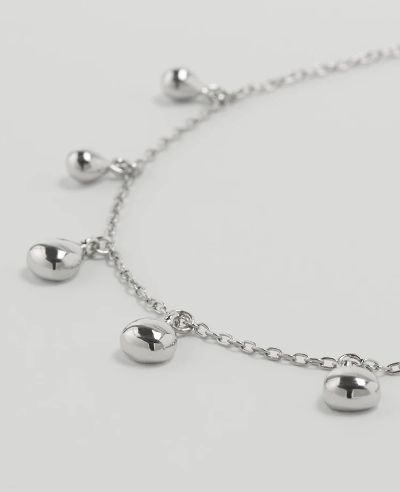Ann Taylor Metal Charm Necklace Silvertone Women's