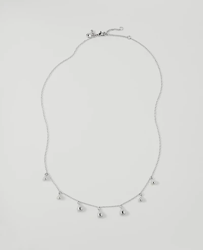 Ann Taylor Metal Charm Necklace Silvertone Women's