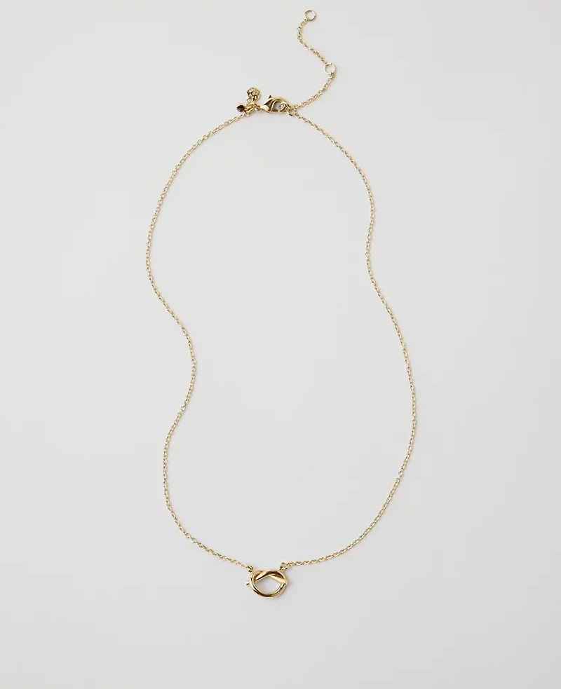 Ann Taylor Knot Necklace Goldtone Women's