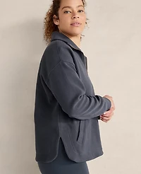 Ann Taylor Haven Well Within Balance Organic Cotton Ottoman Half-Zip Midnight Women's