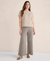 Ann Taylor Haven Well Within Cashmere Wide Leg Pants Porcini Heather Women's