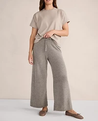 Ann Taylor Haven Well Within Cashmere Wide Leg Pants Porcini Heather Women's