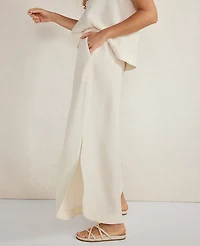 Ann Taylor Haven Well Within Linen Blend Maxi Shirttail Skirt Fresh Buttermilk Women's