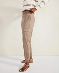 Ann Taylor Haven Well Within Organic Cotton Interlock Cargo Pants Size Large Stone Taupe Women's