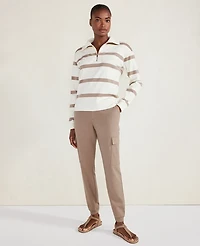 Ann Taylor Haven Well Within Organic Cotton Interlock Cargo Pants Size Large Stone Taupe Women's