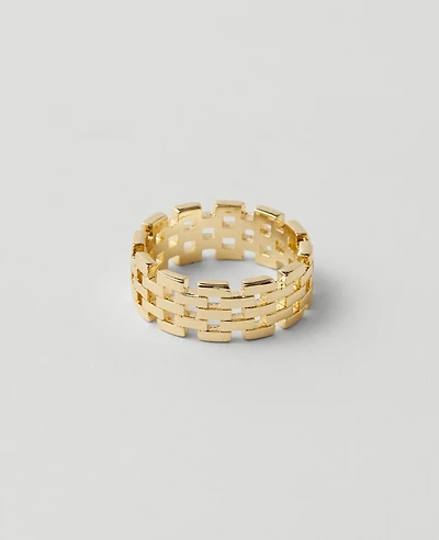 Ann Taylor Chain Link Ring Size 7 Goldtone Women's