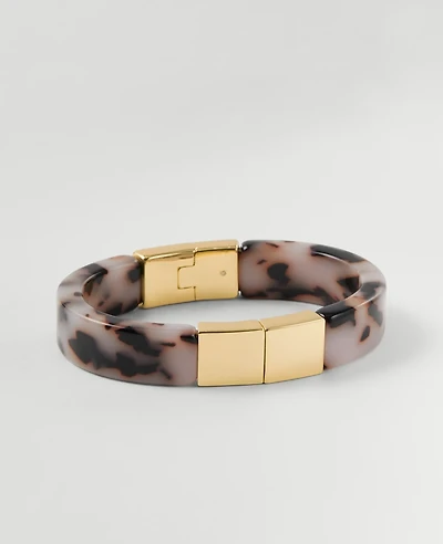 Ann Taylor Metal Stone Hinge Cuff Bracelet Brown Multi Women's