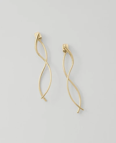 Ann Taylor Wavy Metal Drop Earrings Goldtone Women's