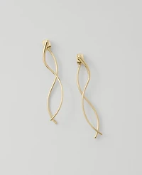 Ann Taylor Wavy Metal Drop Earrings Goldtone Women's