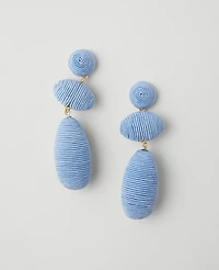 Ann Taylor Triple Drop Thread-Wrapped Earrings Colony Blue Women's