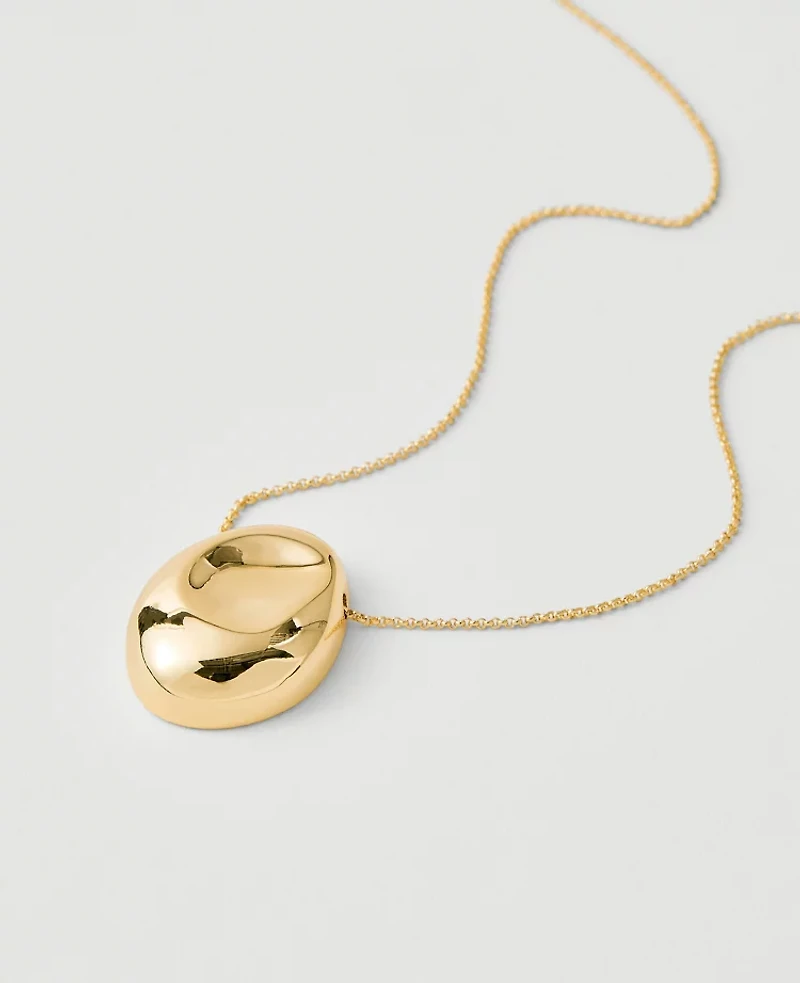 Ann Taylor Metal Disc Pendant Necklace Women's