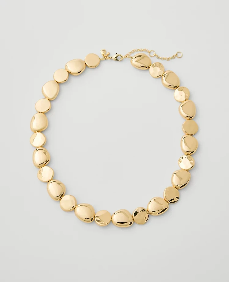 Ann Taylor Metal Multi Disc Necklace Goldtone Women's