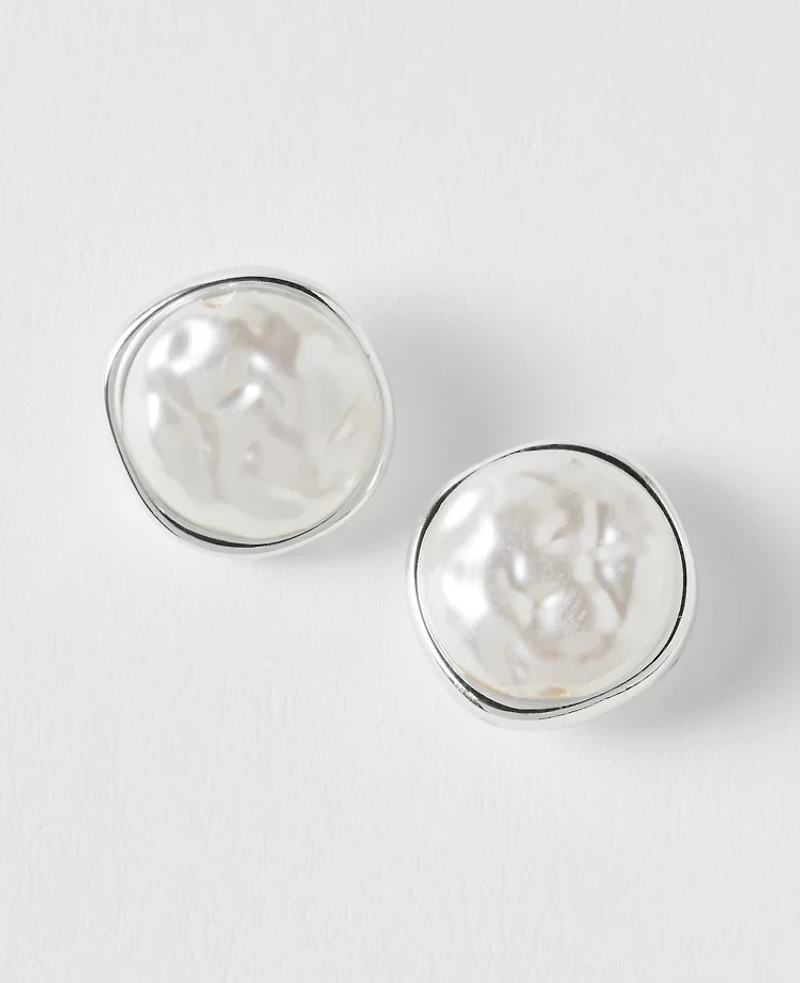 Ann Taylor Freshwater Pearl Stud Earrings Ivory Women's