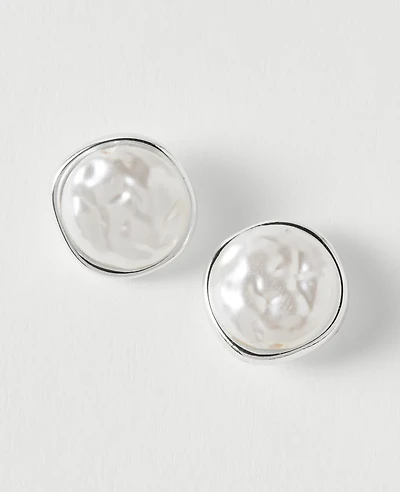 Ann Taylor Freshwater Pearl Stud Earrings Ivory Women's