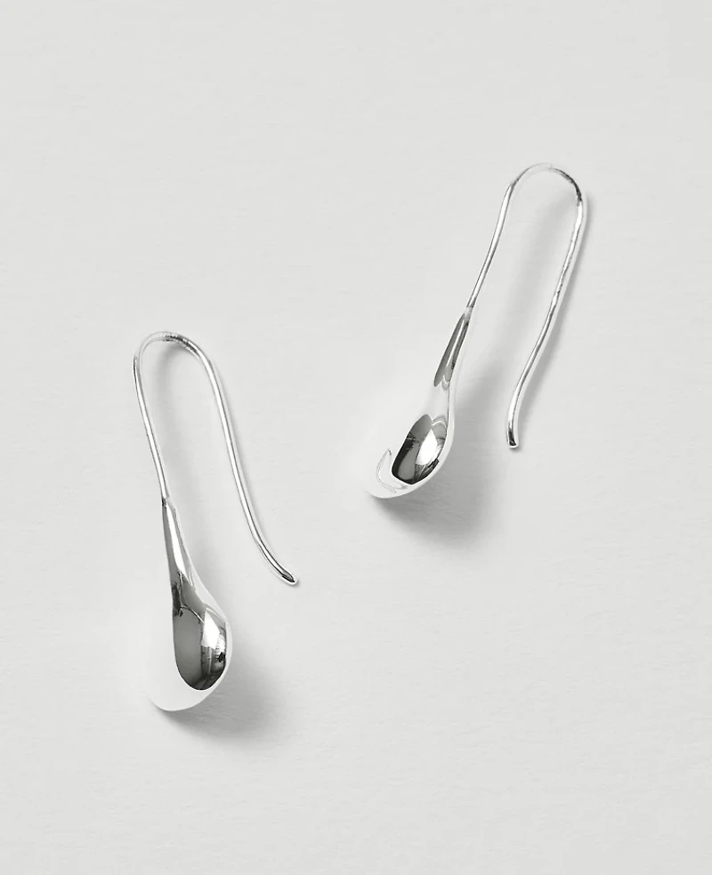 Ann Taylor Teardrop Drop Earrings Silvertone Women's