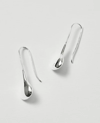 Ann Taylor Teardrop Drop Earrings Silvertone Women's