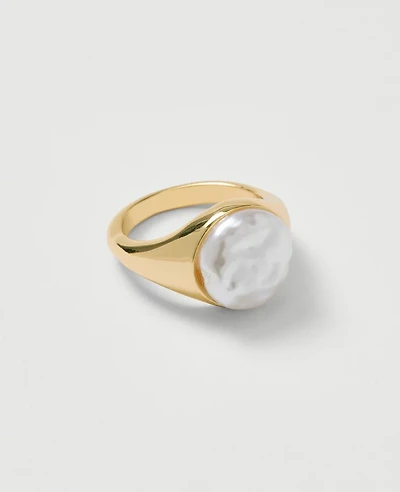 Ann Taylor Freshwater Pearl Circle Ring Size 6 Ivory Women's