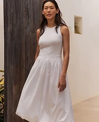 Ann Taylor Haven Well Within Organic Cotton Drop Waist Bubble Dress White Women's