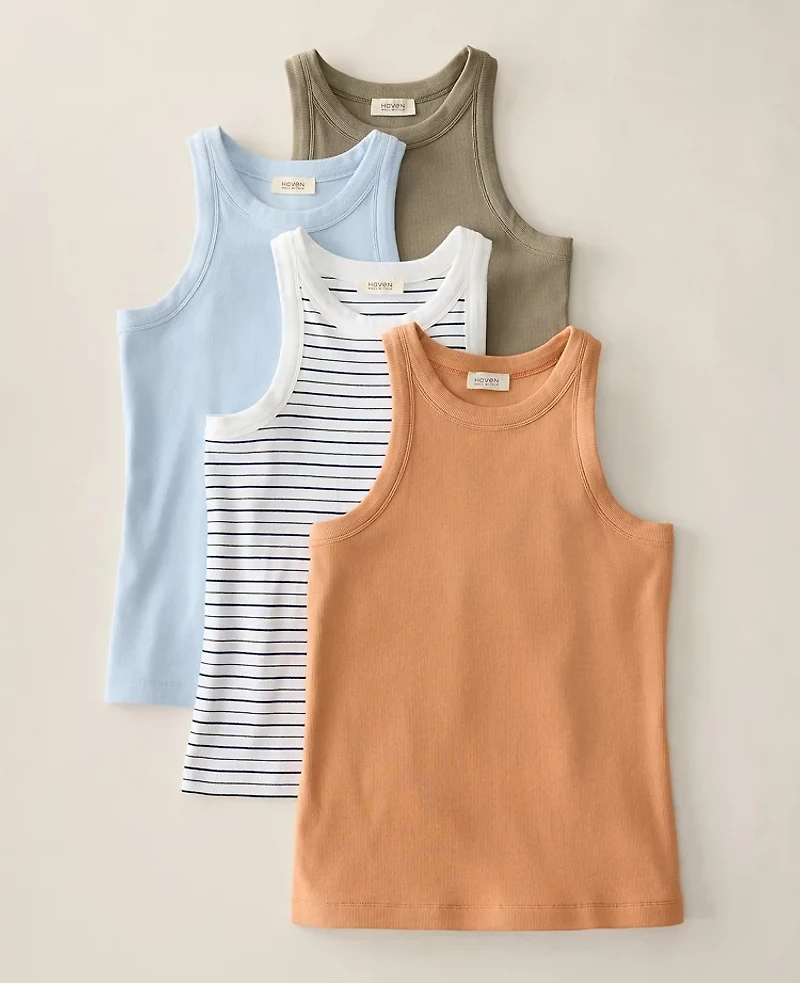 Ann Taylor Haven Well Within Essential Organic Cotton Racerback Tank Top Vetiver-Haven Women's