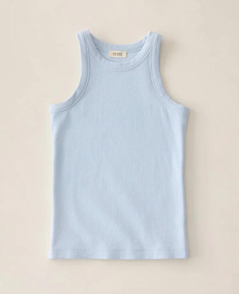 Ann Taylor Haven Well Within Essential Organic Cotton Racerback Tank Top Size Small Wind Women's